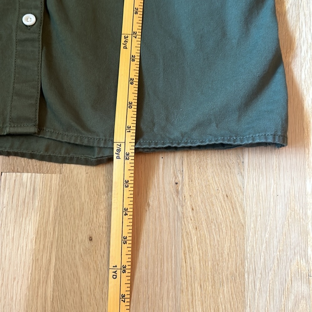 Madewell Mini Shirtdress Longsleeve Button Down with Pockets Green Women Size XS - Picture 7 of 14